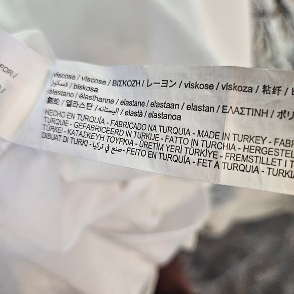 Zara White Mini Wrap Look Dress Sz Large - Picture 10 of 12